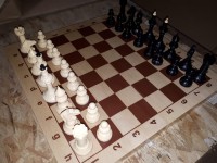 АЙВЕНГО пластиковые с деревянной шахматной доской 47 см