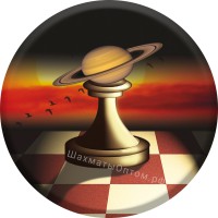 Магнит круглый (76 мм) "Шахматная планета"