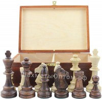 Фигуры шахматные деревянные СТАУНТОН № 6 WEGEL (с утяжелителем) в деревянном ларце