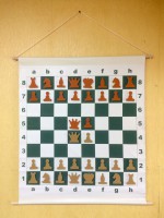 Мобильная демонстрационная шахматная доска 70 см в тубусе