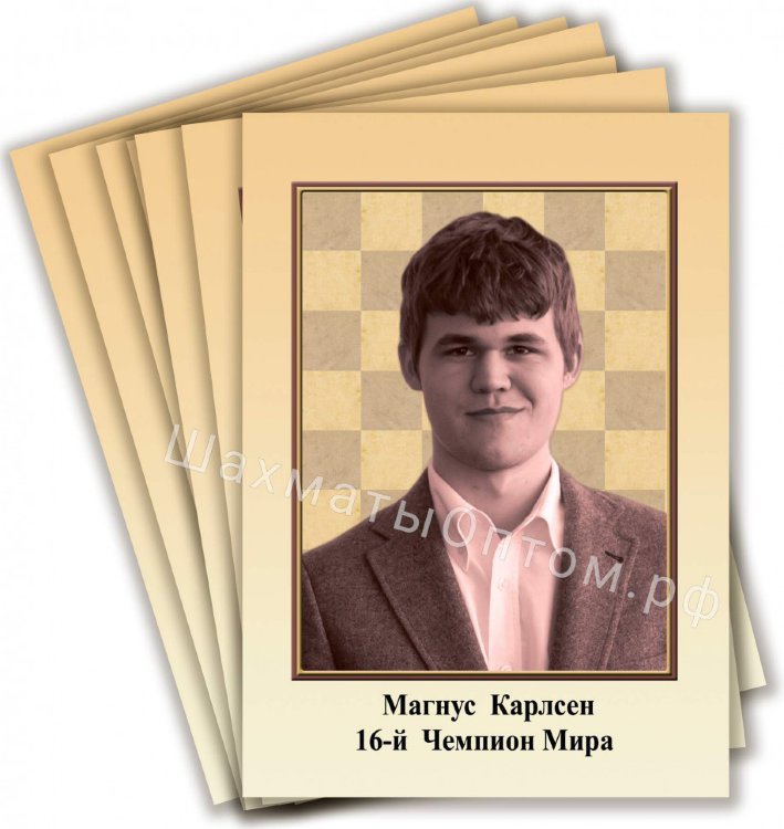 Постеры Чемпионов мира по шахматам (раземеры 42Х30см, комплект из 16 штук) 