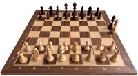Фигуры Стаунтон N6 Модерн с утяжелителем и доска профессиональная цельная N6 из дерева орех в картонной коробке