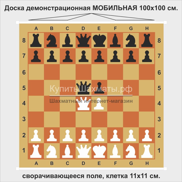 Доска демонстрационная магнитная МОБИЛЬНАЯ 100 см