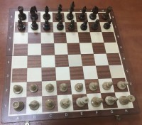 Шахматные фигуры Стаунтон Премиум №6 с доской складной турнирной №6