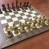Шахматные фигуры Стаунтон № 10 с доской профессиональной цельной DGT Walnut