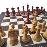 Шахматные фигуры Стаунтон № 10 с доской профессиональной цельной Judit Polgar Deluxe Chess Board