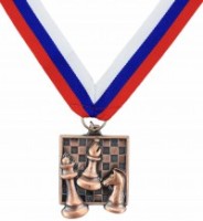 Медаль шахматная квадратная "БРОНЗА" 