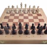 Шахматы Стаунтон №6 с утяжелителем (Wegiel) с доской-ларцом МОДЕРН 50 см