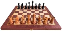 Турнирные шахматы  БАТАЛИЯ № 5 (c утяжелителем) cо складной доской 37 см (красное дерево)