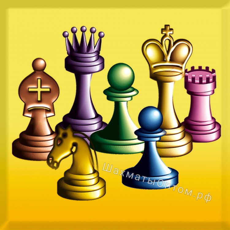 Магнит квадратный "Цветные шахматы"