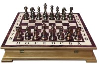 Шахматный ларец Премиум бук с фигурами  металлическими СТАУНТОН № 9