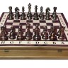 Шахматный ларец Премиум бук с фигурами  металлическими СТАУНТОН № 9