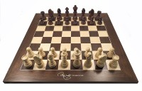 Шахматные фигуры Стаунтон №8 (Madon) с доской профессиональной цельной DGT Judit Polgar Deluxe в картонной коробке