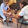 Стол шахматный ГРОССМЕЙСТЕРСКИЙ ТЕМНЫЙ 72x72 см с фигурами и выдвижным ящиком 