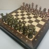 Шахматы металлические Стаунтон N9 с доской-ларцом Венге