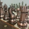 Шахматы металлические Стаунтон N9 с доской-ларцом Венге