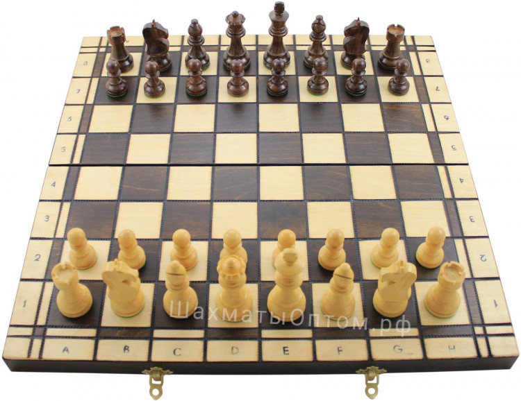 Шахматы Стаунтон Люкс в деревянной доске Madon 48 см