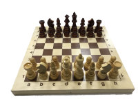 Фигуры шахматные деревянные ГРОССМЕЙСТЕРСКИЕ БОЛЬШИЕ в комплекте с доской деревянной складной 43 см