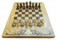 Шахматы, шашки, нарды «Модерн», 45 мм, дуб