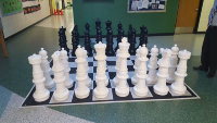 Напольные гигантские шахматы (90см) с доской виниловой