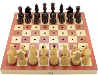 Фигуры шахматные деревянные для СЛЕПЫХ в комплекте с деревянной доской