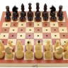 Фигуры шахматные деревянные для СЛЕПЫХ в комплекте с деревянной доской